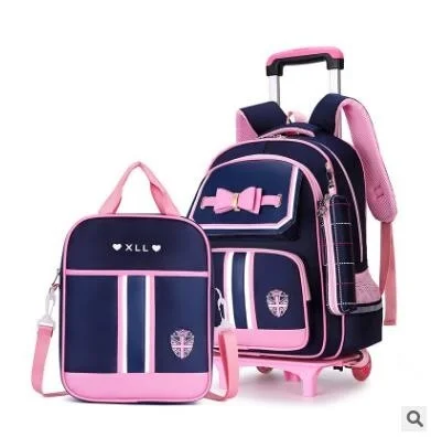 

Школьный рюкзак на колесиках для девочек, детский школьный ранец на колесиках, сумка-тележка, рюкзаки для детей