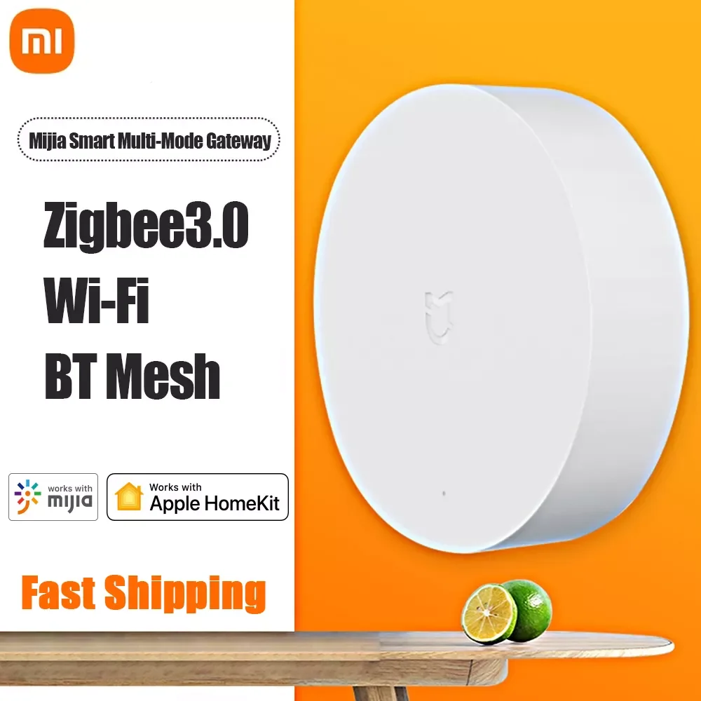 

Newest Xiaomi Mijia Smart Multi-Mode Gateway ZigBee WIFI Bluetooth Mesh Hub Smart Home Hub Work With Mi Home APP Apple Homekit