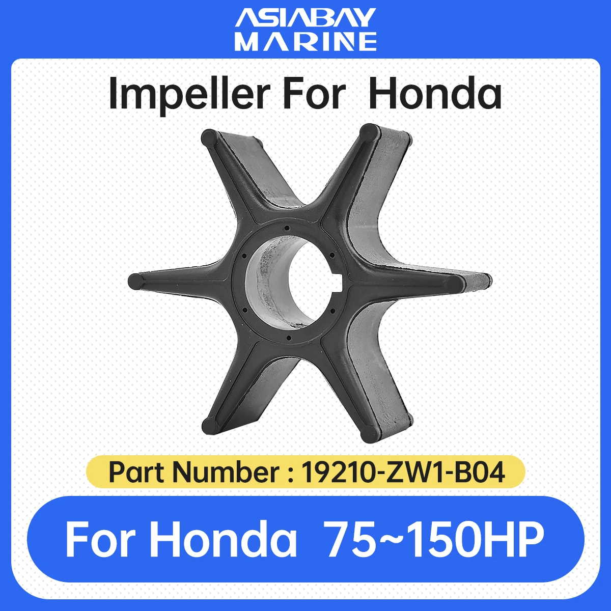 Импеллер лодочного мотора Honda Marine 4-тактный 75 л.с. 90 л.с. 115 л.с. 130 л.с. для водяных насосов наружного бортового мотора 19210-ZW1-B02 / B03 B04 18-3250.