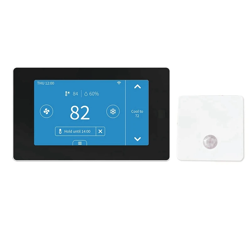 

Programmable Wifi Smart Thermostat White For Home, No C-Wire Required By C-Wire Adapter, With Zone Remote Sensor, 24VAC