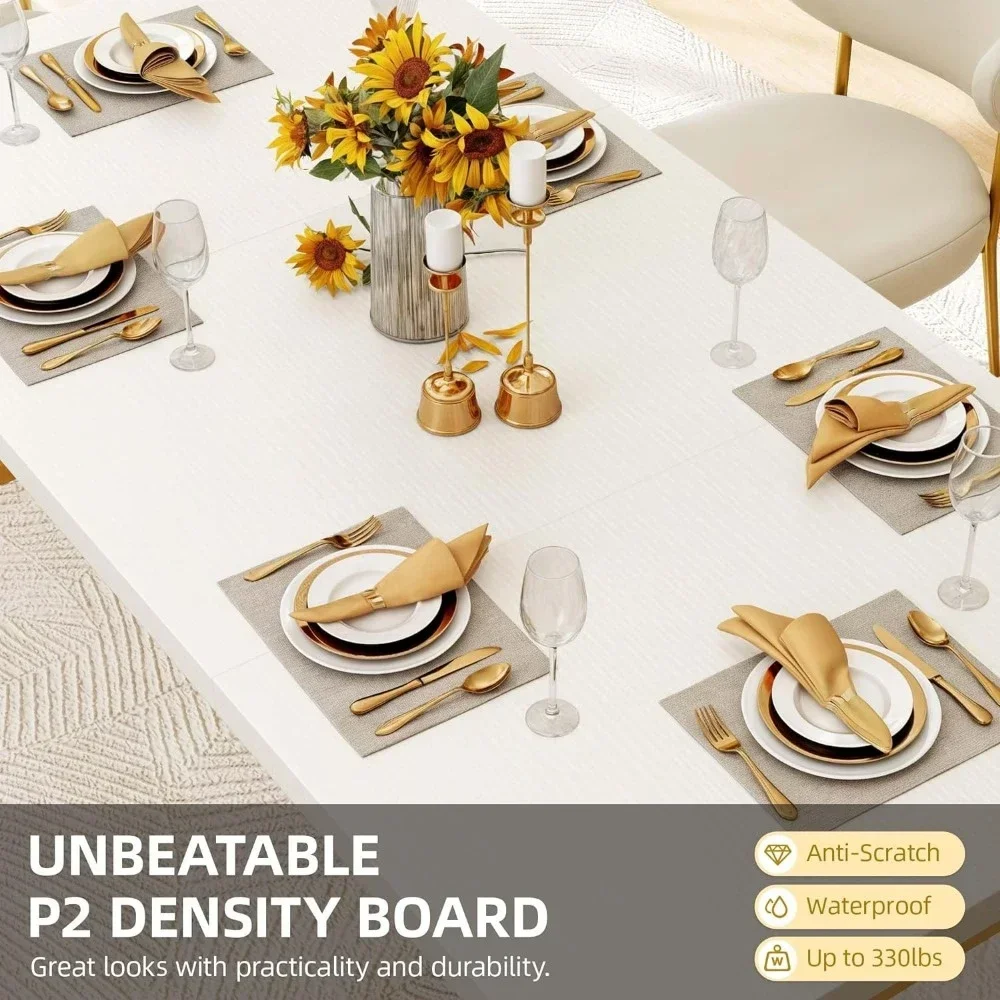 Большой современный обеденный стол 70 3 дюйма для 6-8 человек прямоугольный