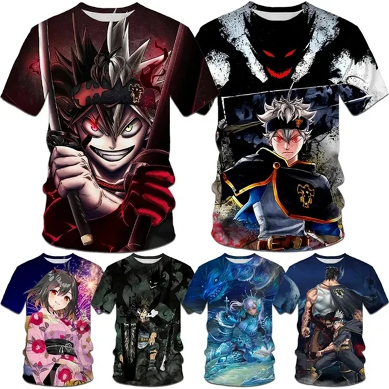 

New Fashion Unisex Japanese Anime T Shirt 3D Printing Black Clover Cool Graphics T Shirts Short Sleeve Tops Male Chilren Tshirt