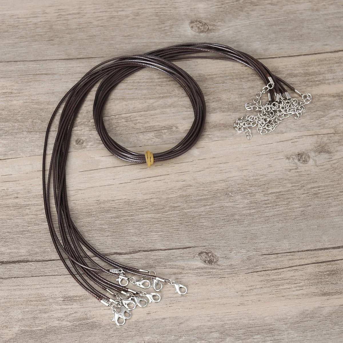 

10pcs Diy Necklace Rope Pendant Rope Wax Cord Jewelry Findings String Necklace Cords (Brown)