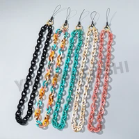 2022 fashion acrylic color mobile phone chain women girls phone case decoration telephone anti lost lanyard jewelry wholesale