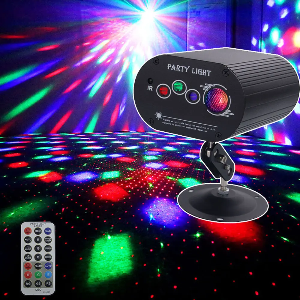 

Karaoke Nightclub Disco Light Wedding Dance Party Lights DJ Bar Evening Stage Laser Projector with RGB LED Strobe Par