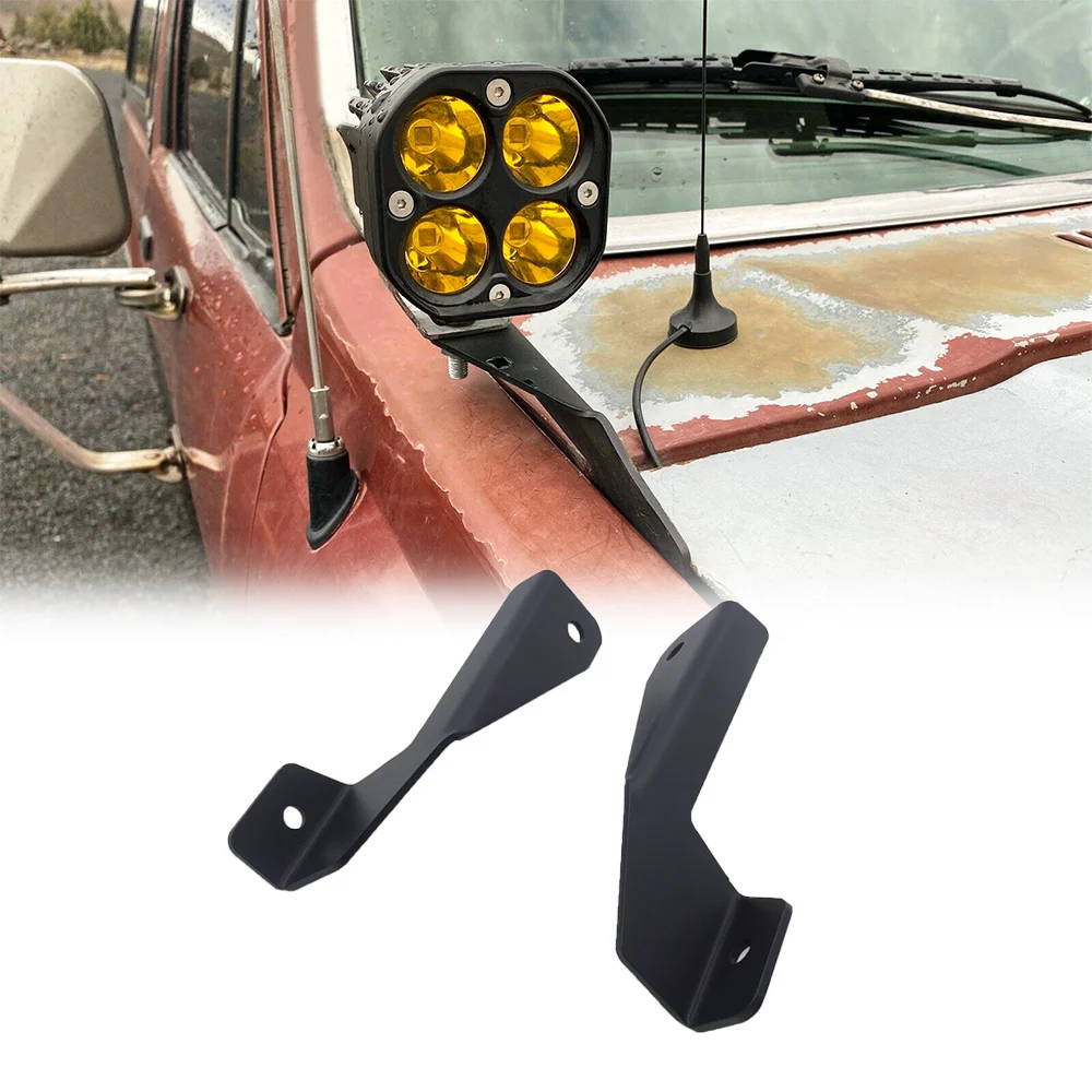

For Toyota Tacoma/ Hilux/ 4Runne Upper Hood Left and Right Side Pillar LED Work Light Ditch Mount Brackets Car Accessories Steel