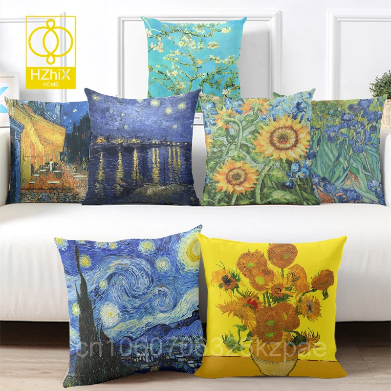 подушка подушка декоративная чехлы наволочки декоративные подушки декоративные подушка для сна чехол наволочки декоративные шрек Наволочка с изображением подсолнуха, звездного неба, 60 х60 см