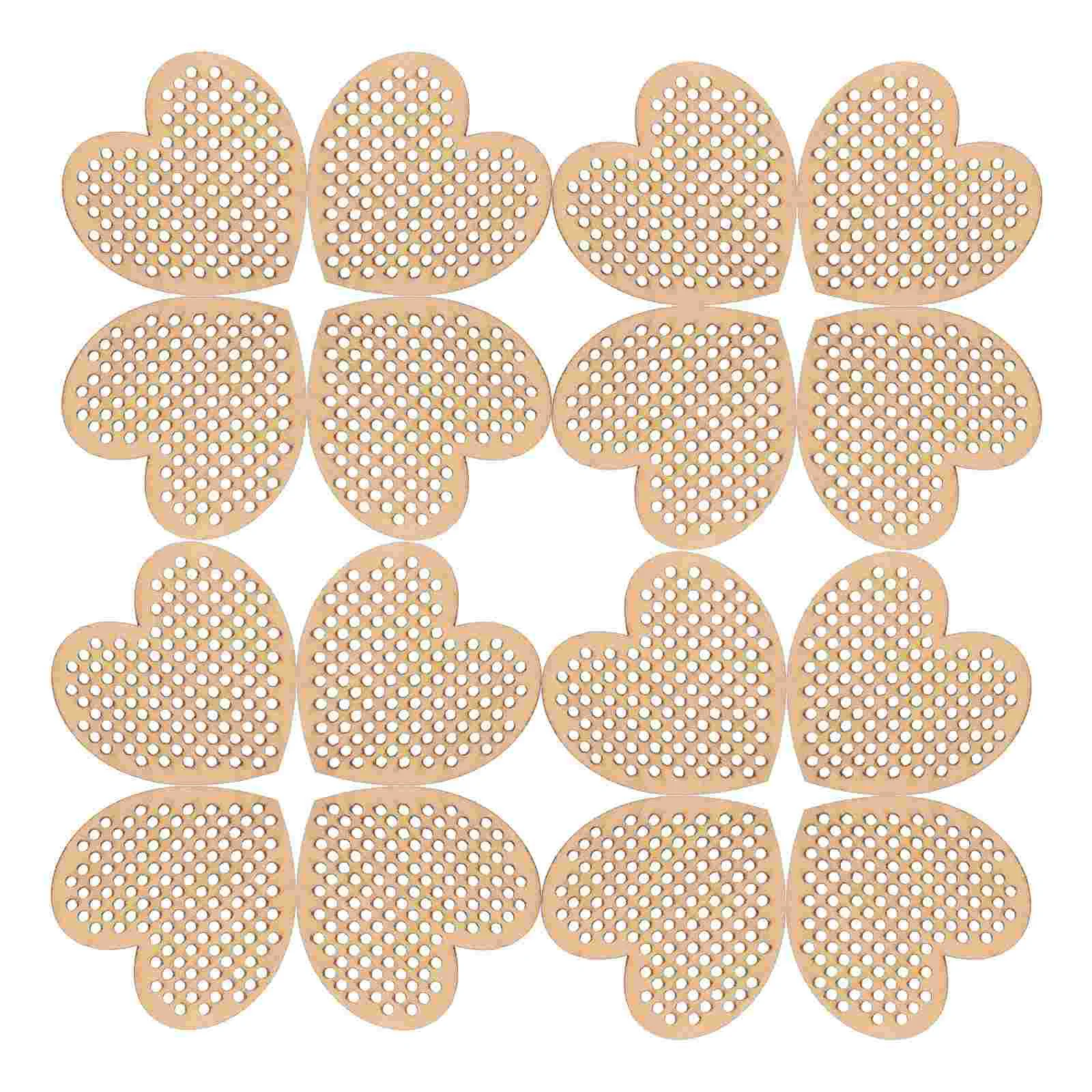 20 шт. деревянные подвесные бирки в форме сердца с пустым отверстием вышитый