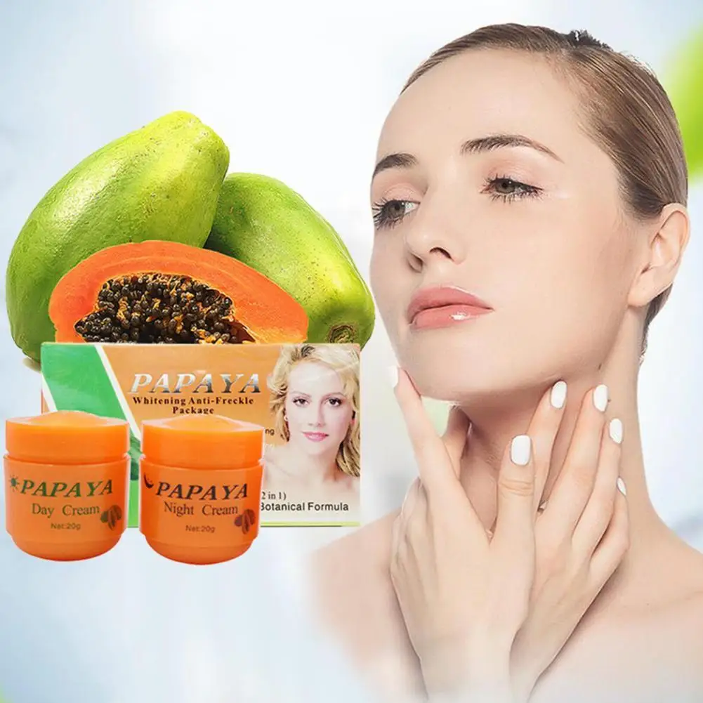 

Papaya Day Cream And Night Cream Improves Vitamin C's Dark Skin Whitening Moisturizer Anti-freckle Refreshing