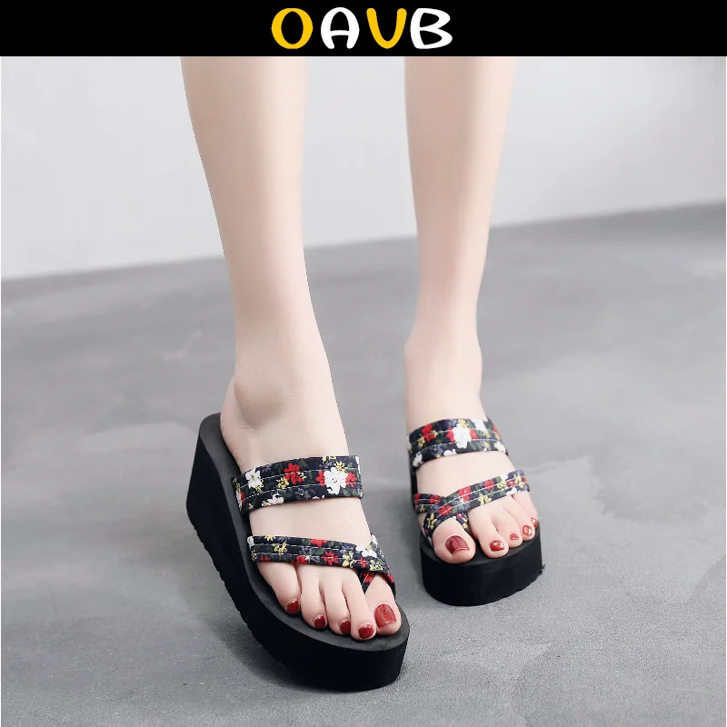 

OAVB Platform Women Shoes Wedges Flip Flops Women's Slippers Clip Toe Sandals Women's Letter Slipper Beach Slides Summer 2023