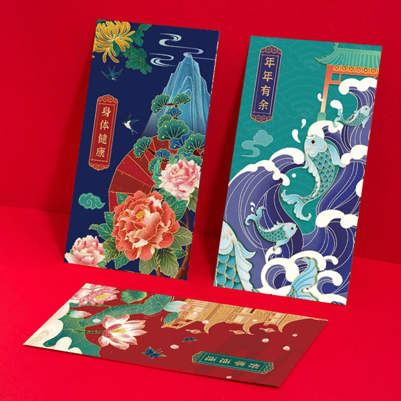 

12Pcs 2022 New Year's New Year Wedding Ceremony Creative Red Envelope Gift Bags