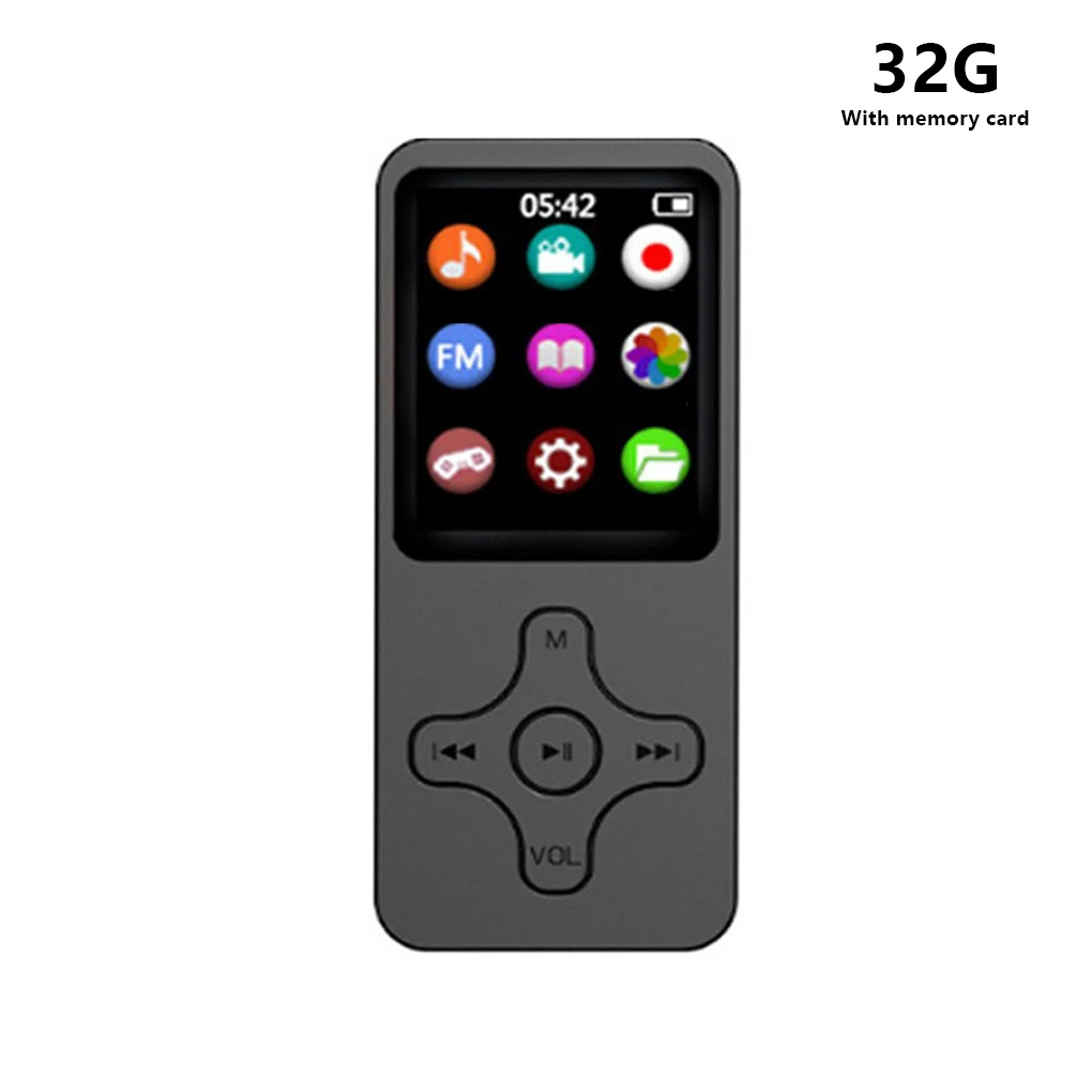 

MP3 Player Portable HiFi Music Speaker with Screen E-book Reading Radio Walking Student Video Audio Recorder 16G