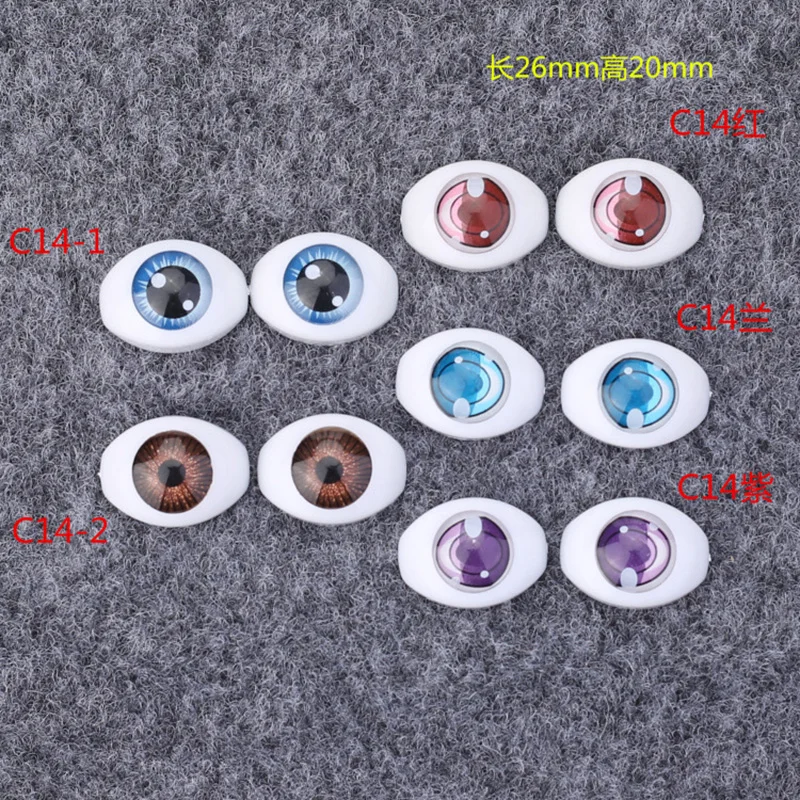 

5 Pairs Doll Eyes Size 26*20mm Simulation Eyeball Acrylic DIY Play House Toys Girl Kid Change Dress Up Kid Gift Doll Accessories