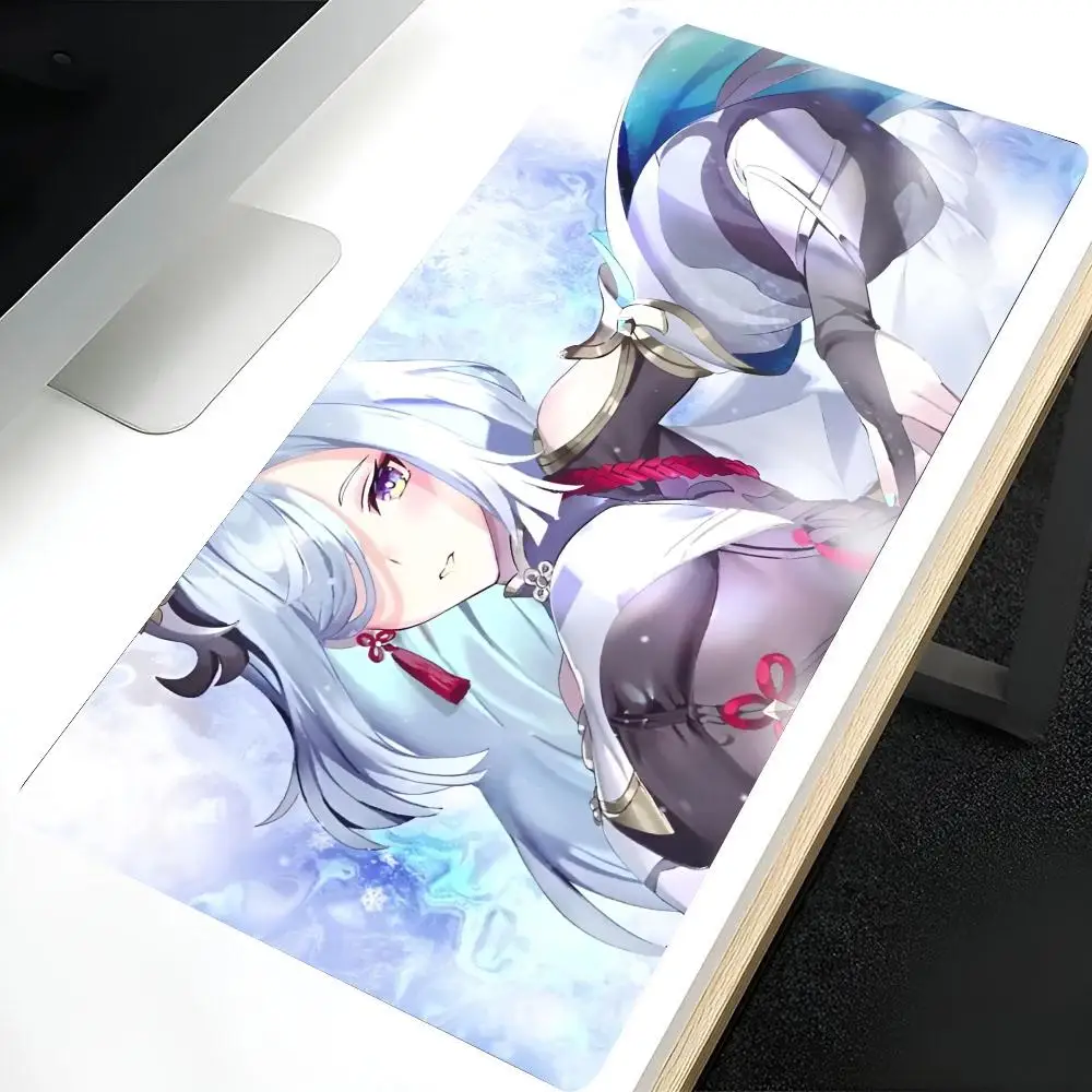 Игровой коврик для мыши S-Shenhe Girl большой дома и офиса водонепроницаемый