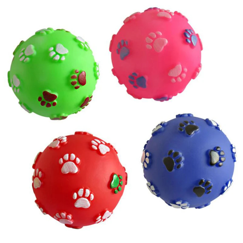 For Dogs Cats Soft Rubber Chew Sound Interactive Ball Toys