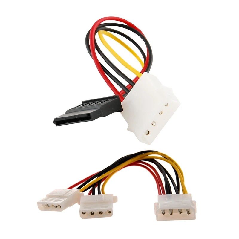 

AYHF-1Pcs Molex 4-контактный Y-образный кабель питания и 1 шт. IDE/Molex/IP4/4-контактный к SATA кабель адаптера 15-контактного разъема