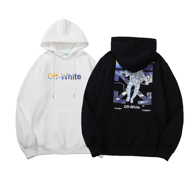 

2024 fashion fall and winter new OFF space astronaut arrow padded hooded sweatshirt men and women OFF WHITE 1:1