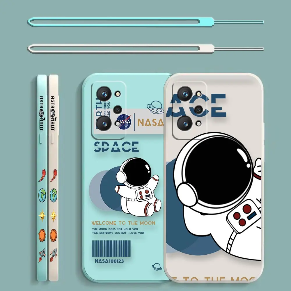 

Space Voyage Astronaut Case For OPPO Reakme 10 9 9I 8 8I 7 7I 6 5 6S 6I 5I 5S V15 V11 GT NEO 2 MAster Pro 5G Liquid Rope Funda