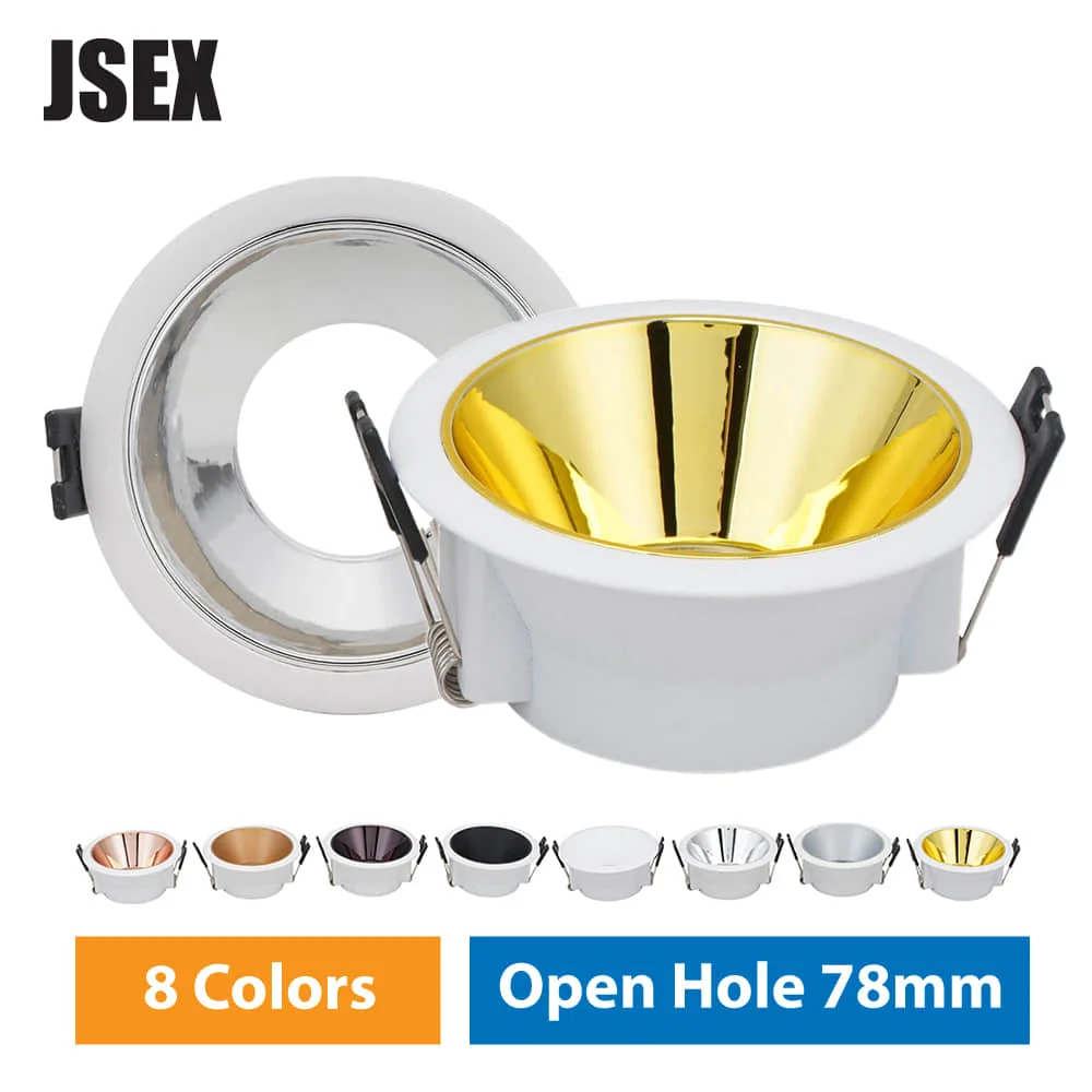 

JSEX, подсветка, рамка, новый дизайн, алюминиевая встраивасветодиодный светодиодная белая потолочная вырезка, 78 мм, подсветсветильник GU10 MR16