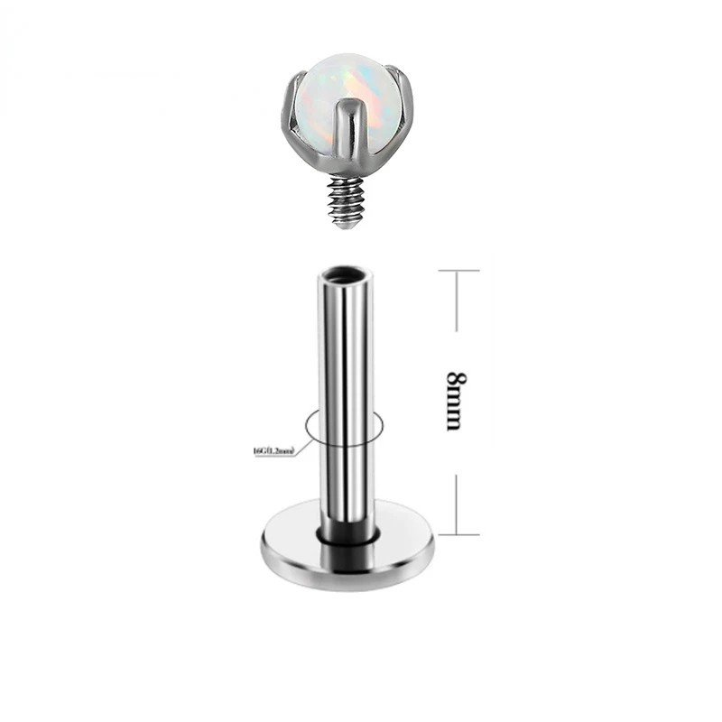 Женское украшение для пирсинга с опалом ювелирное изделие из титана G23 типа три