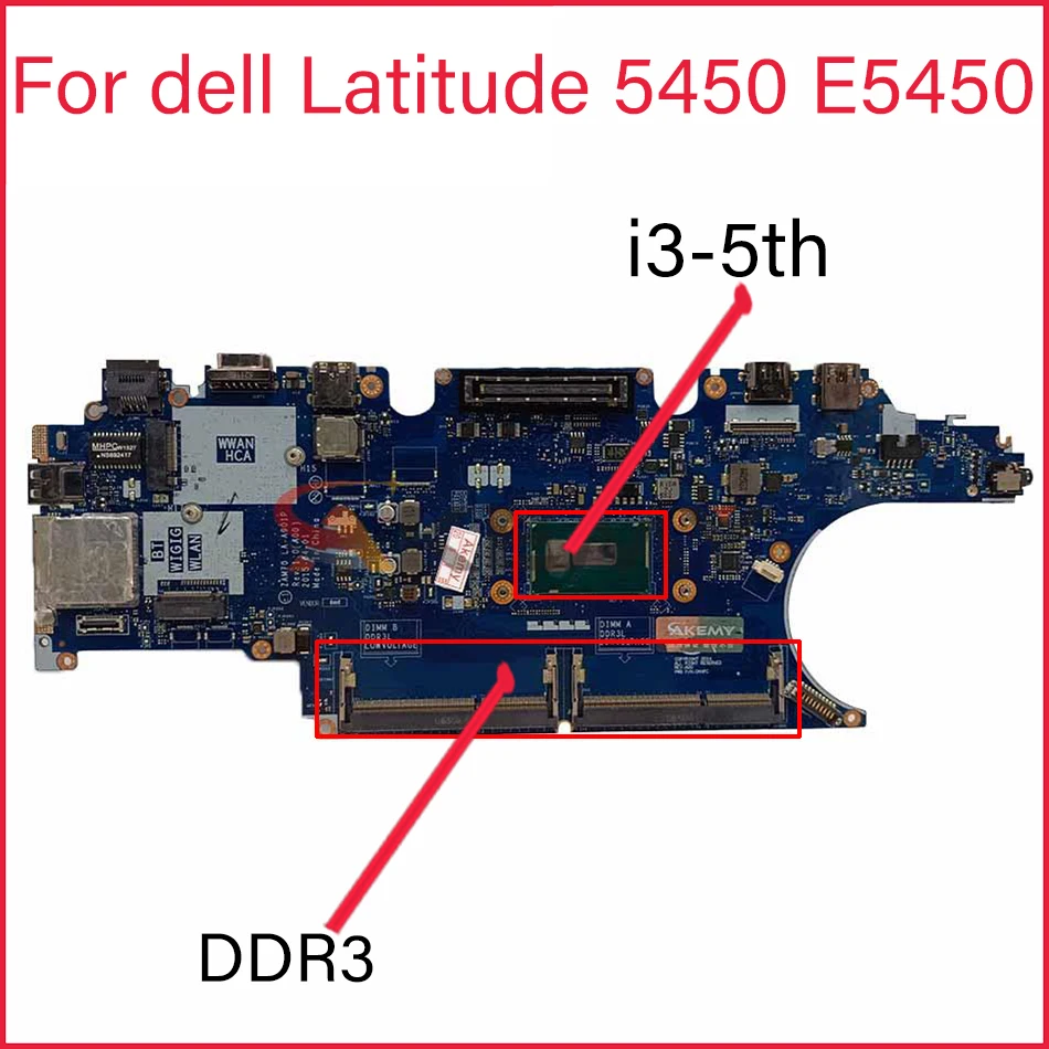 

CN-07YWD9 07YWD9 7YWD9 материнская плата для ноутбука dell Latitude 5450 E5450, материнская плата ZAM70 LA-A901P с процессором I3-5th DDR3 100%