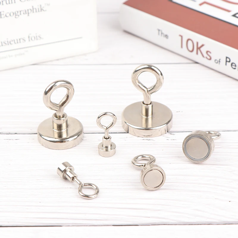 

1PCS Neodymium Magnet Powerful Fishing Magnet Deep Sea Fishing Magnet With Ring Circular Search Magnetic Hook Magnet Searcher