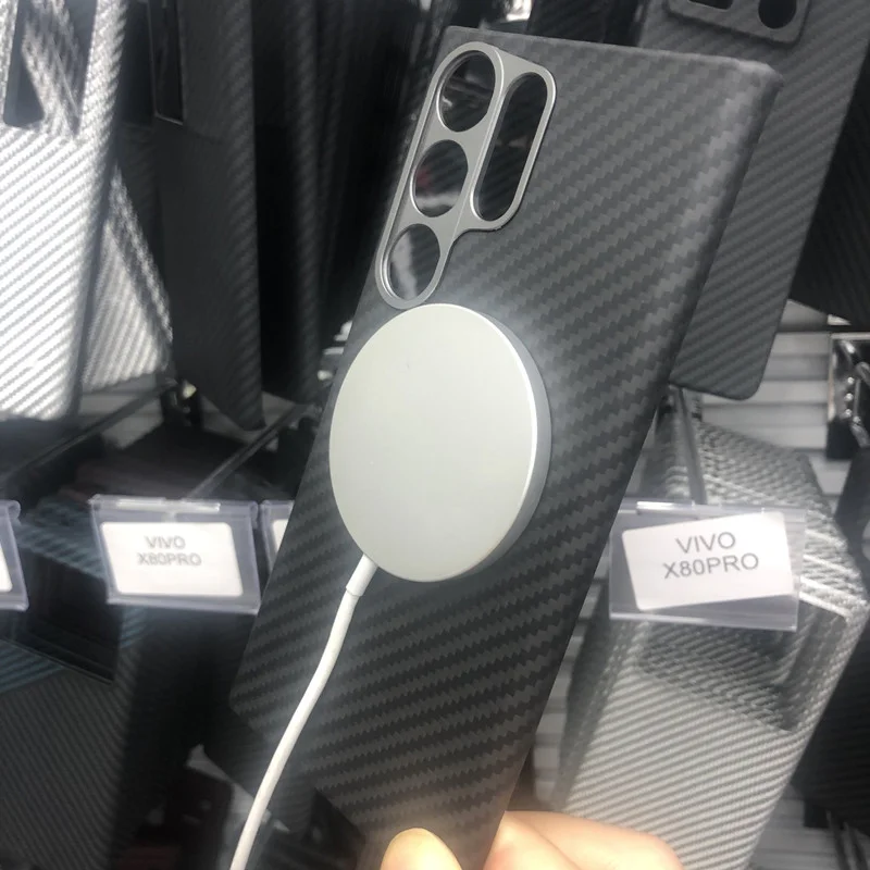 

Чехол из углеродного волокна для Samsung Galaxy S23 Ultra MagSafe, Магнитный защитный чехол для телефона Galaxy S23 MagSafe, магнитный