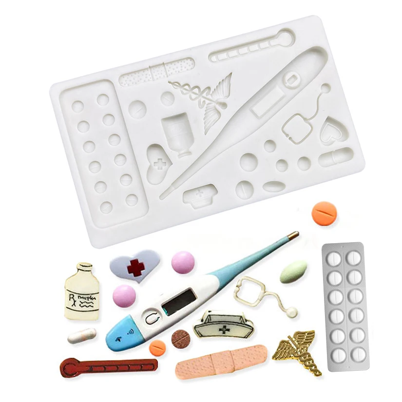 

Stethoscope Medical Hospital Tools Silicone Mold Sugarcraft Cupcake Chocolate Baking Mold Fondant Cake Decorating Tools