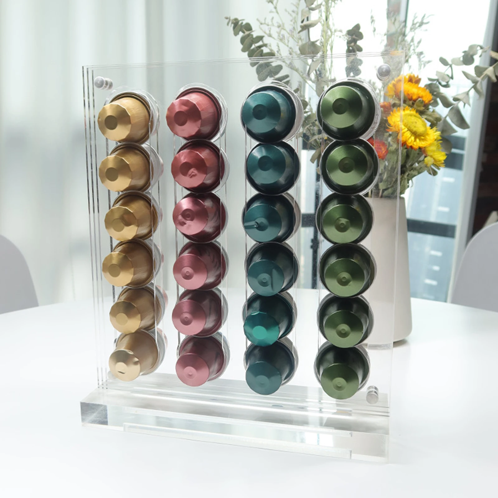 

48Pcs Acrylic Coffee Pod Holder Rack Capsule Storage Stand For Nespresso Rack Holder Dispensing Tower Display Coffeeware Tools