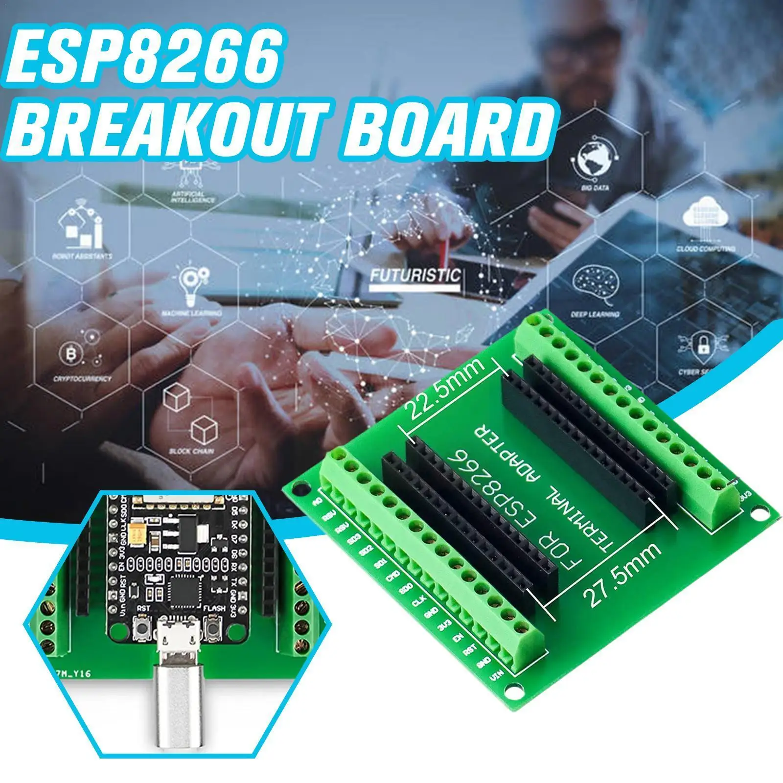 

Esp8266 разрывная плата Gpio 1 в 2 для Esp8266 Esp-12e Nodemcu, макетная плата, совместимая с зеленым H9r3