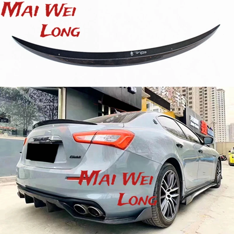 Фото Задний спойлер из углеродного волокна для Maserati Ghibli, крыло багажника, Wald Style 2014-2017- UP №1