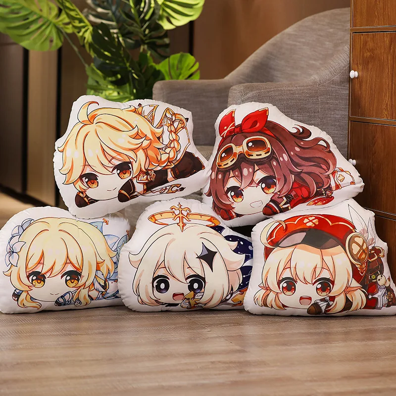 

Genshin Impact Animation Surrounding Paimon Keli Twins Empty Ying Plush Amber Double-sided Pillow Doll Two-dimensional