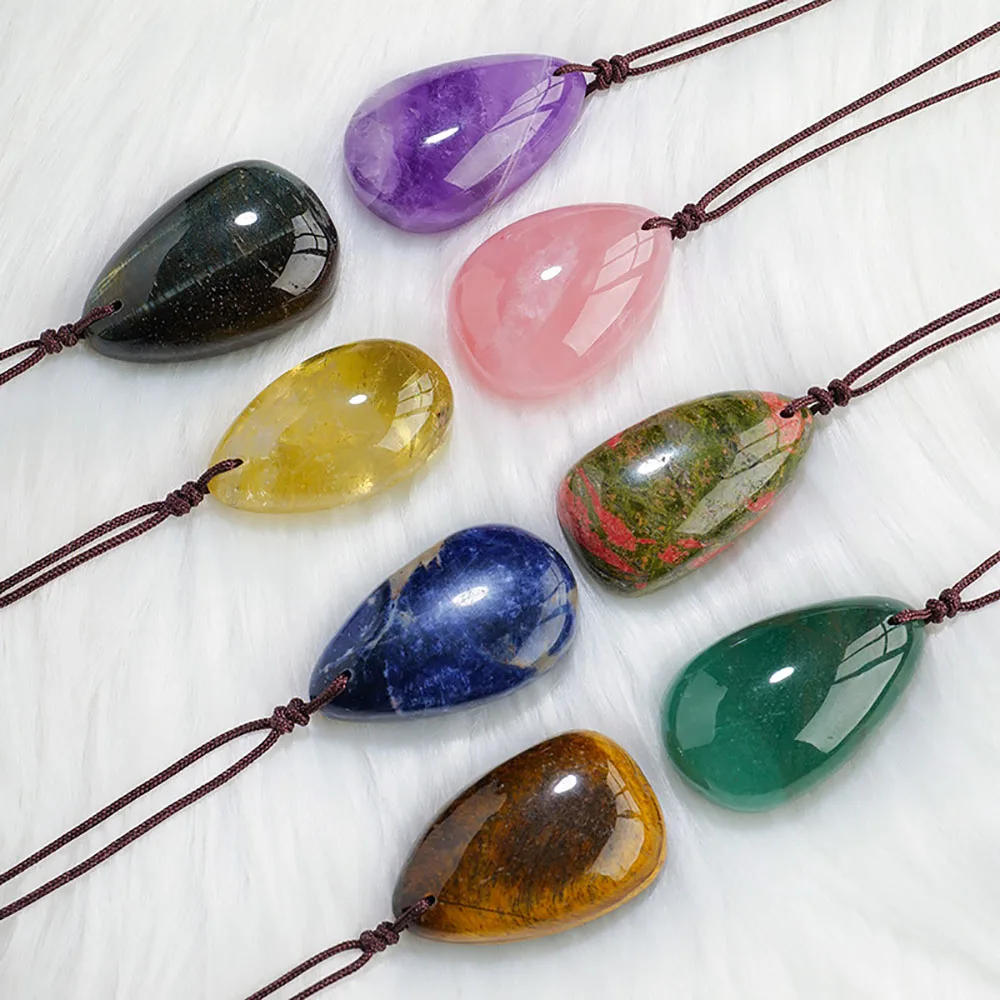 

1pcs Natural Energy Crystal Stone Drop Pendant Diy Summer Girls Collection Healing Clavicle Necklace Reiki Raw Pendant Gift