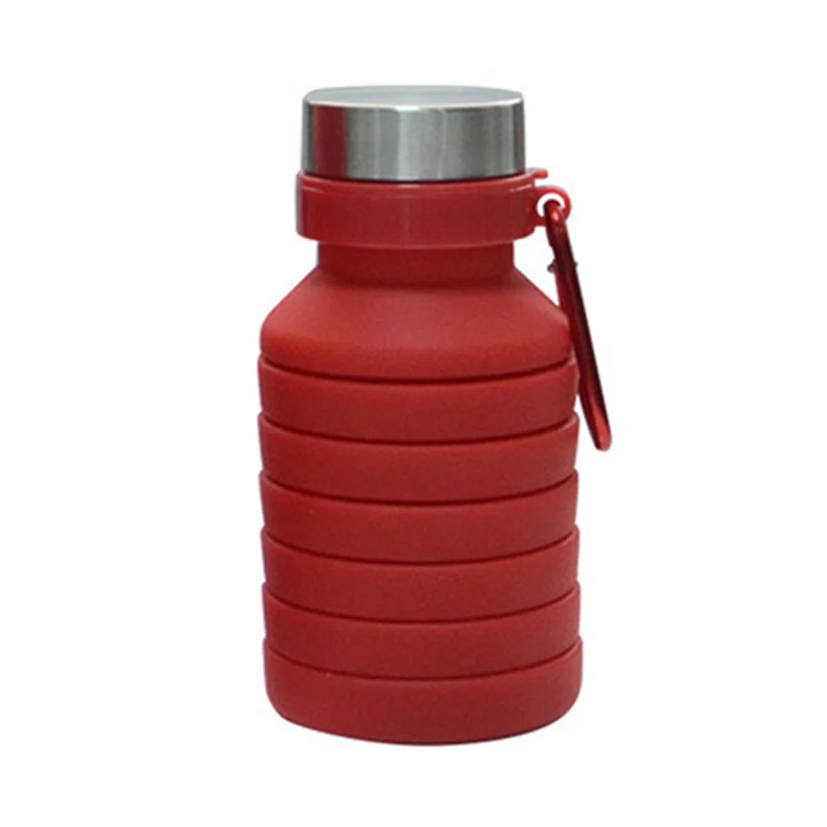 

550ML Folding Cup Sports Travel Mug Foldable Collapsible Telescopic Silicone Water Bottle Outdoor Water Cups, Red
