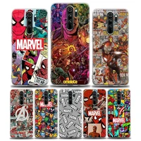 marvel comics avengers logo clear phone case for xiaomi redmi note 8pro 11 10 9 8 pro 8a 10s 11 k40 pro 5g soft tpu cover coque