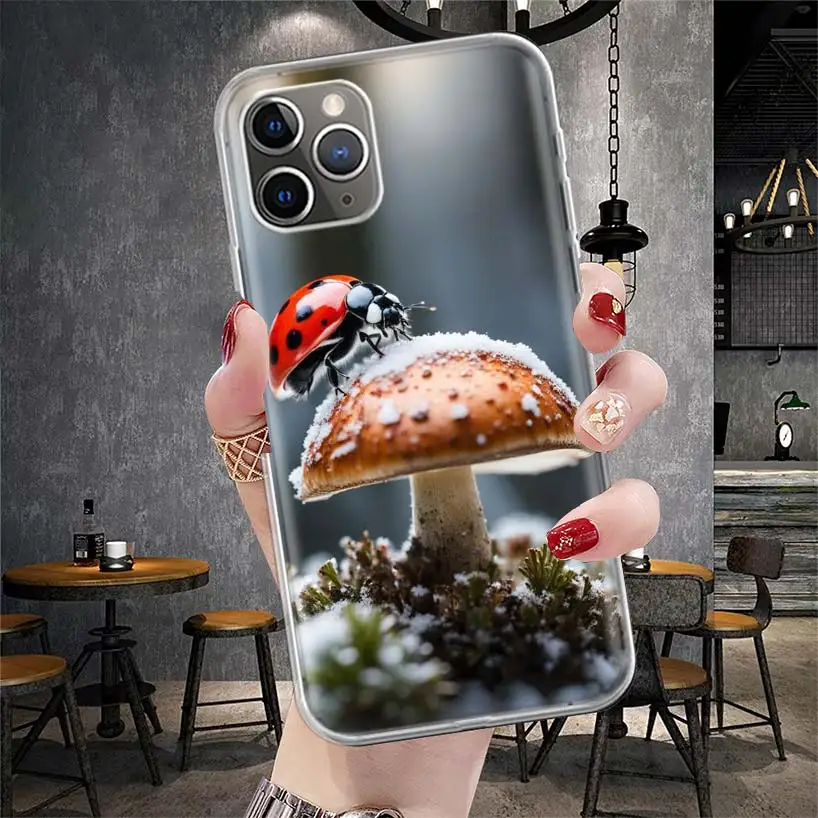 Мягкий чехол для телефона с изображением насекомых семи звезд божьих коровок IPhone