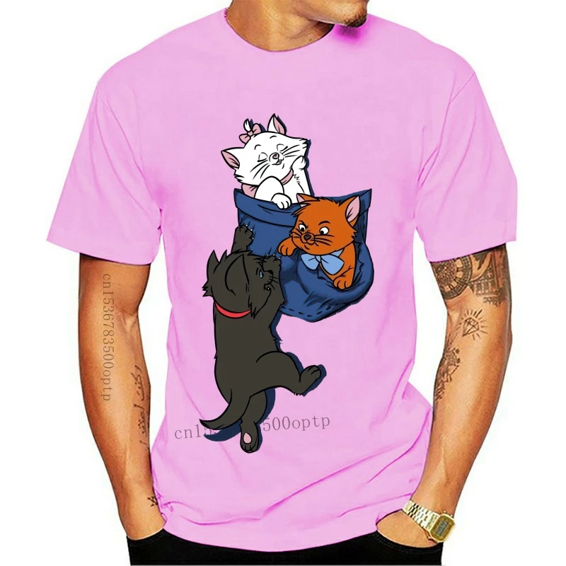 

New 100% Cotton O-neck Custom Printed Tshirt Men T shirt Aristo-Pocket - Aristocats Women T-Shirt