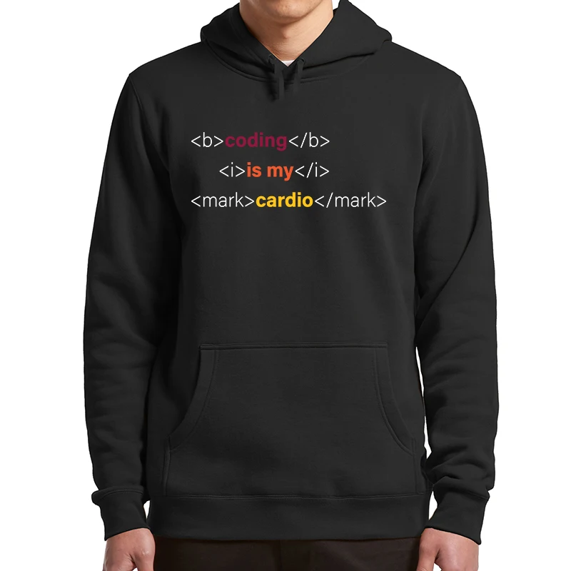 

Coding Is My Cardio Hoodies Funny Computer Code Geek Gift Hooded Sweatshirt Casual Unisex Soft Pullovers