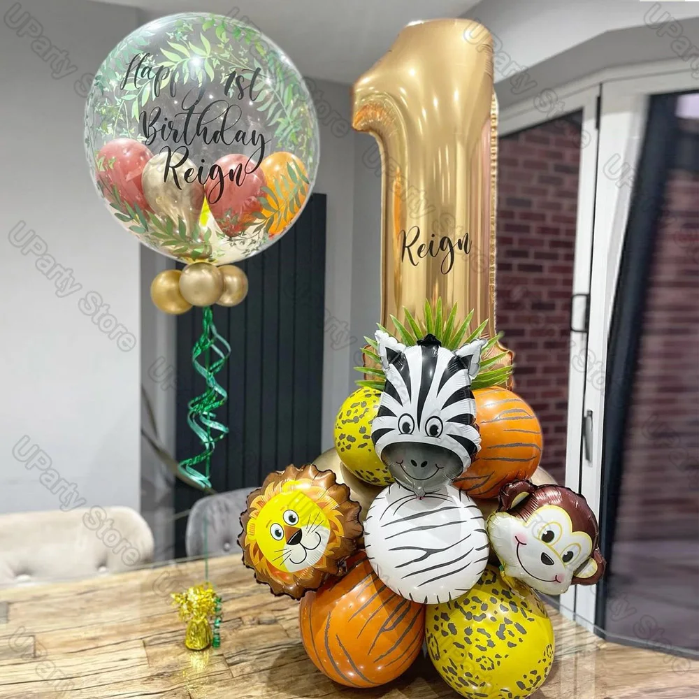 1 Набор воздушные шары в виде животных джунглей на день рождения обезьянка Лев