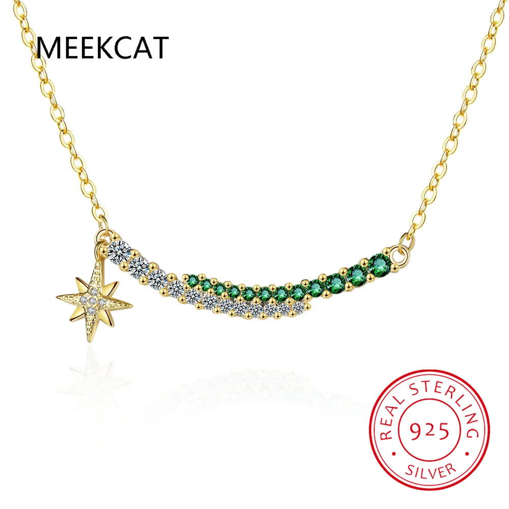 Женское Ожерелье с кулоном из серебра 925 пробы муассанитом