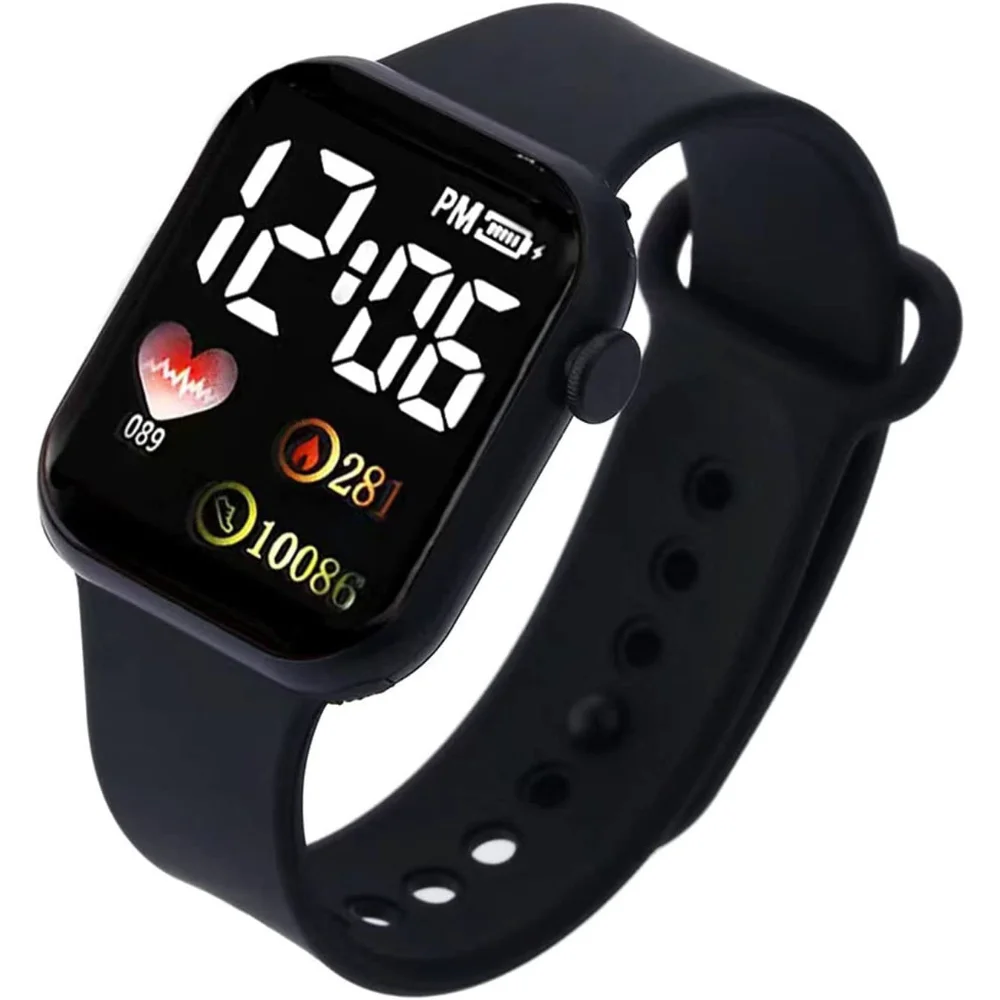 

Waterproof Electronic Watch for Kids LED Precise Time Children Digital Watch Heart Print Adjustable Girls Boys Sport Watch Gifts