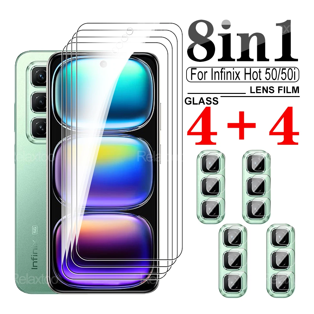 8в1 infinxHot 50 50i закаленное защитное стекло для Infinix Hot Hot50 5G Hot50i 4G Защитная пленка