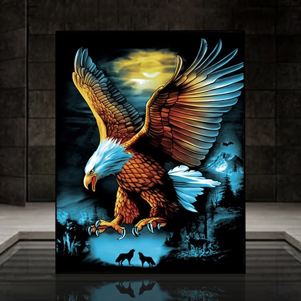 

Eagle 5D Diamond Painting Kit Animal Eagle Diamond Embroidery Painting Resin Full Square/Round Diamond Mosaic Home Decor Gift