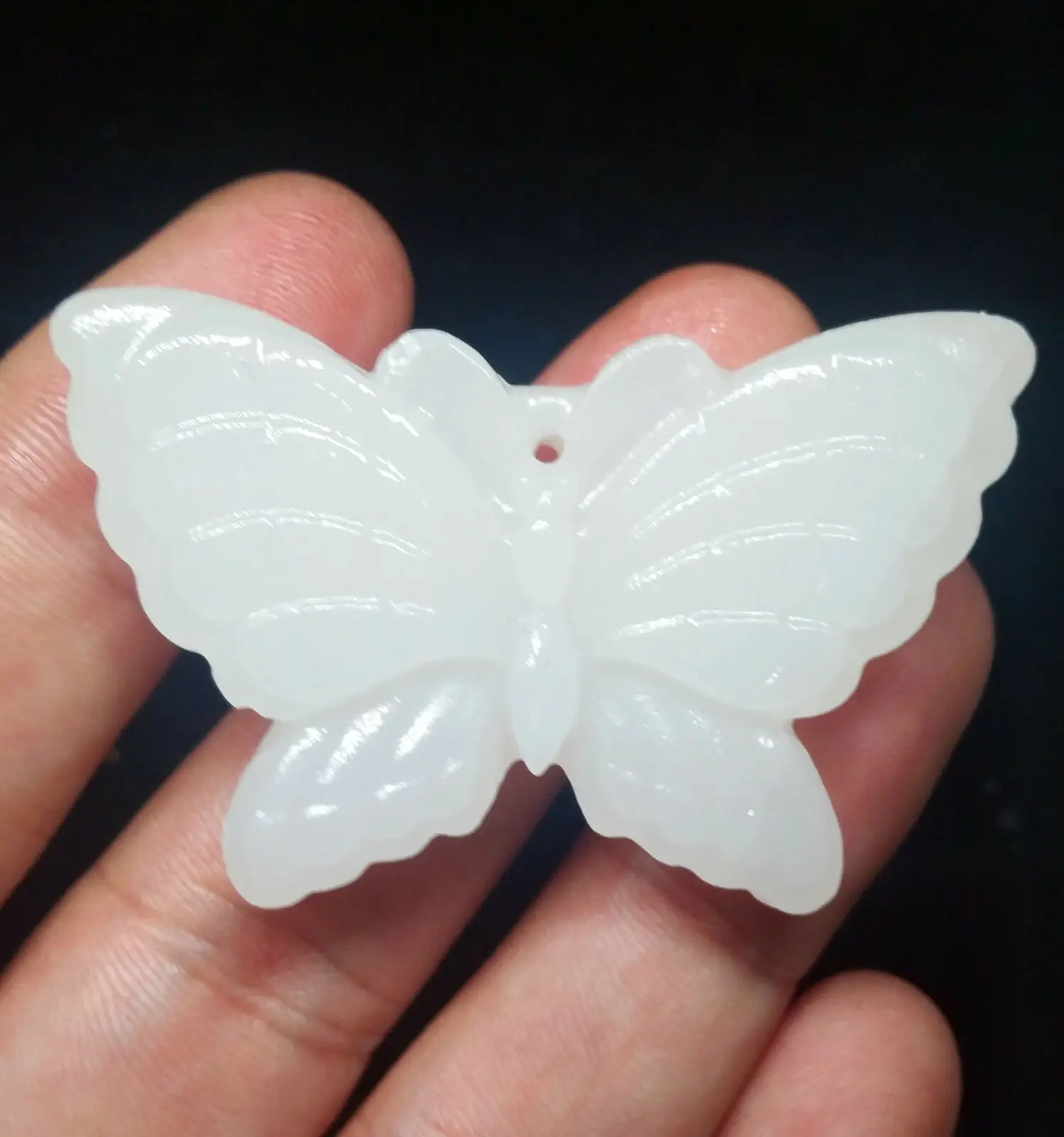 

Статуя Подвеска из натурального белого нефрита в Афганистане с бабочкой, амулет, ожерельлье