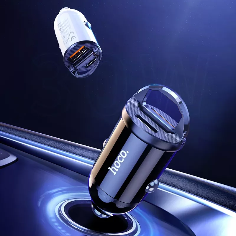 

HOCO mini PD 30W USB Car Charger Fast Charging QC3.0 Supercharge FCP For iPhone 13 Pro Max PD Type C Charger PD 4.8A Car Charger