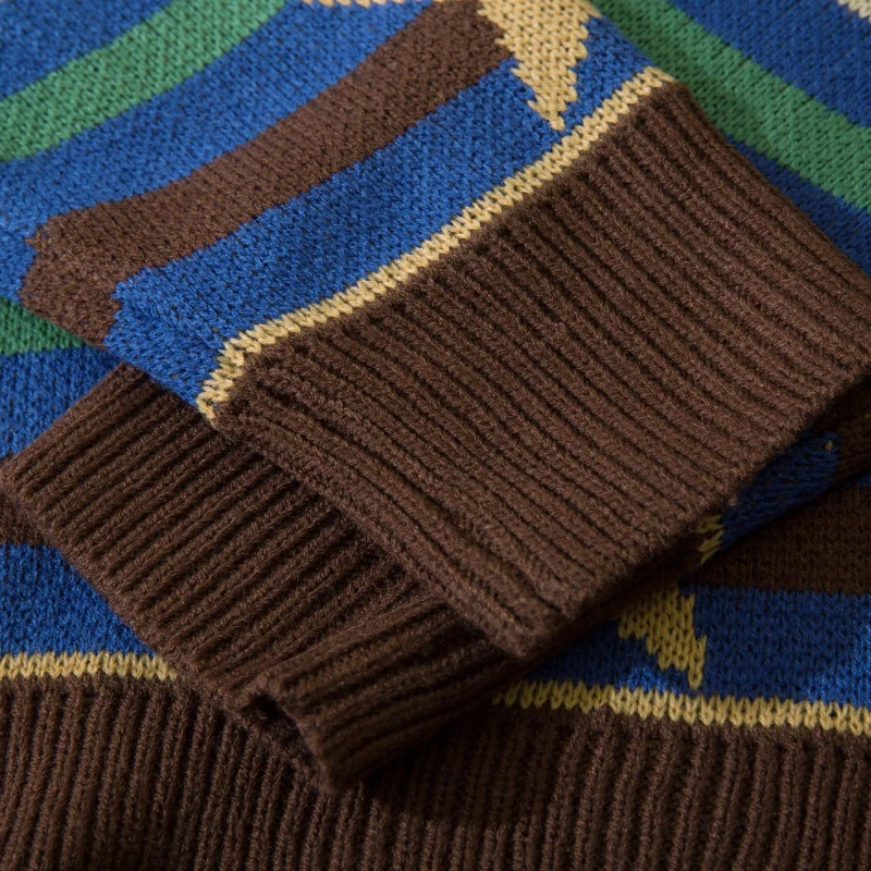 Вязаные Пуловеры в стиле Харадзюку свитер для мужчин и женщин полосатые свитеры