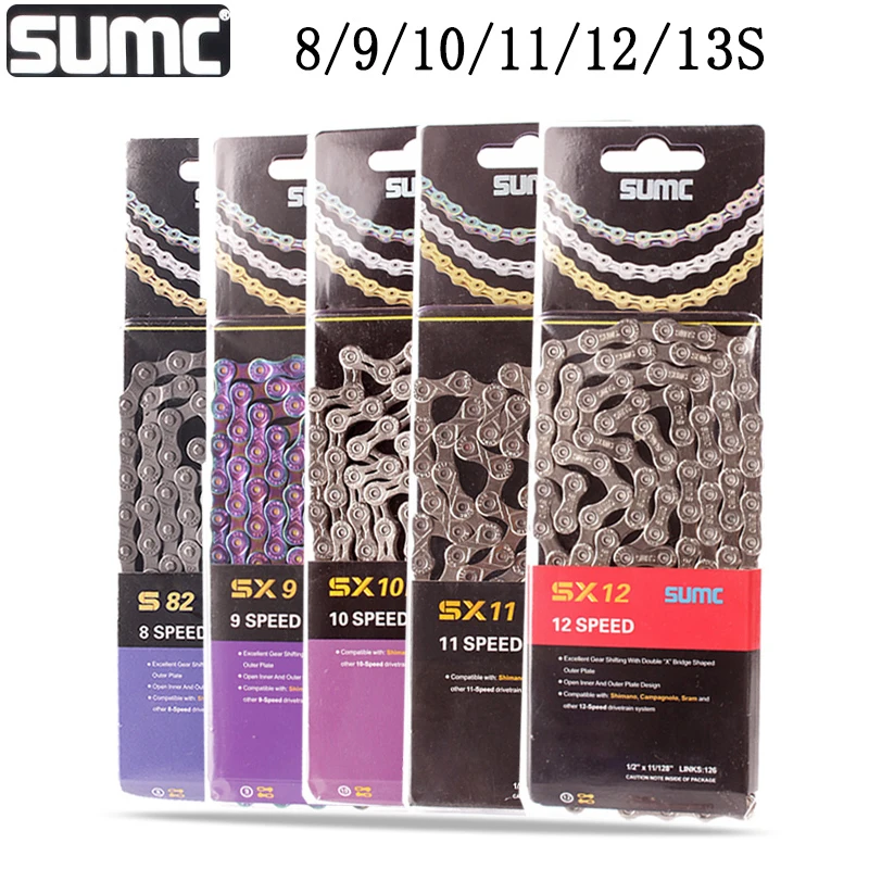 

Цепь для горного велосипеда SUMC, 8/9/10/11/12/13 скоростей, 116/126