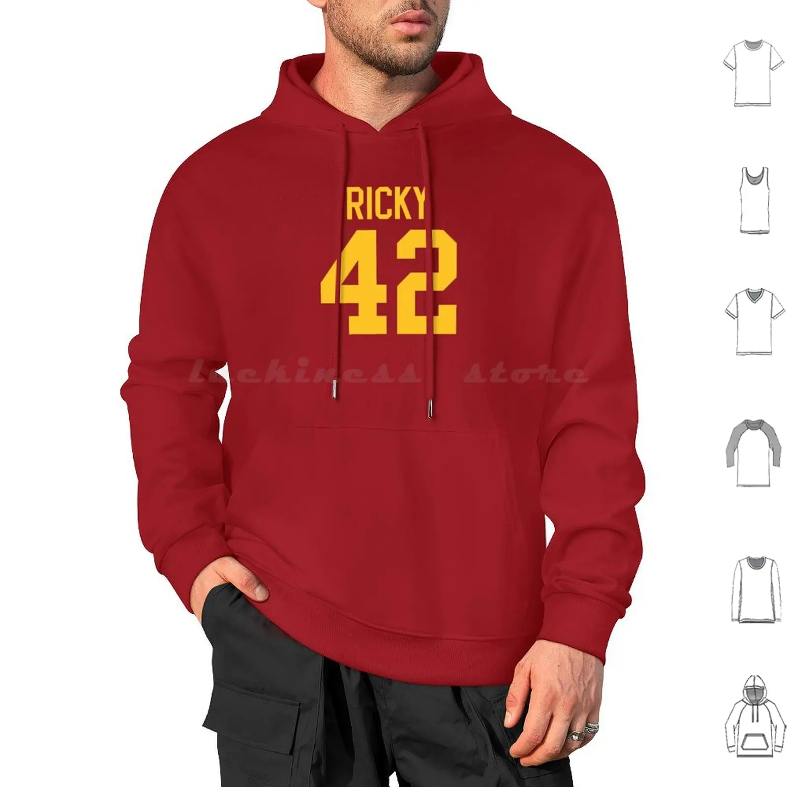 Толстовка Ricky 42 хлопковая с длинным рукавом капюшоном для мальчиков колледжа