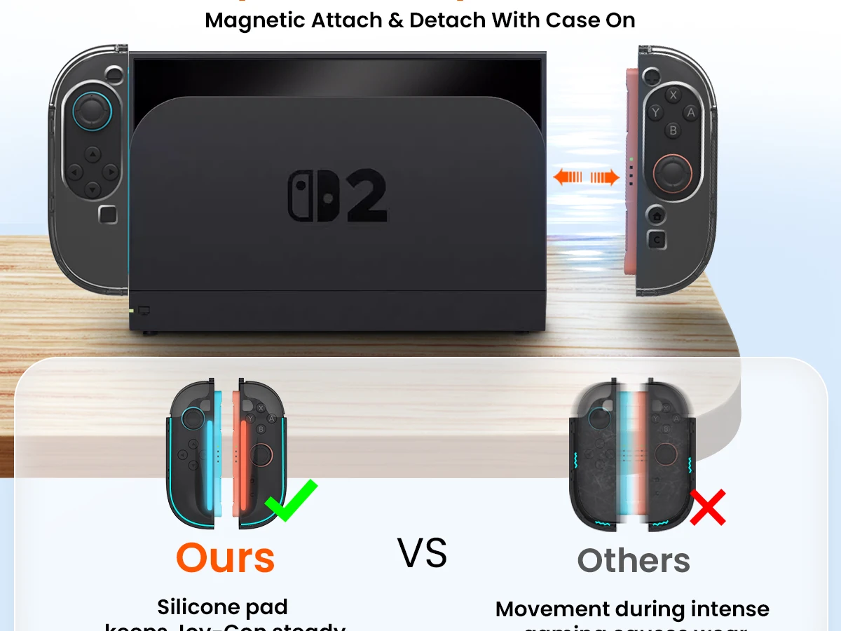 Мягкий чехол из ТПУ для контроллера Nintendo Switch 2, защитный чехол для Switch 2, док-станционный чехол, прозрачная лицевая панель ПК, эргономичный Gr (art.: 3920d296aaa6f) - 3920d296aaa6f
