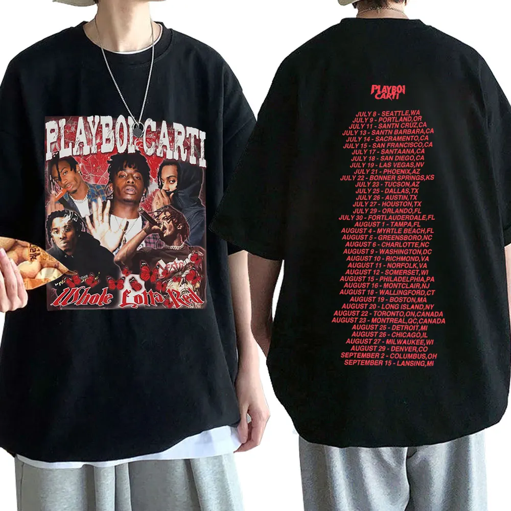 

Футболки Rapper Playboi Carti с музыкальным альбомом, футболка с принтом в виде Красной графики, мужская и женская Винтажная футболка в стиле хип-хоп,...